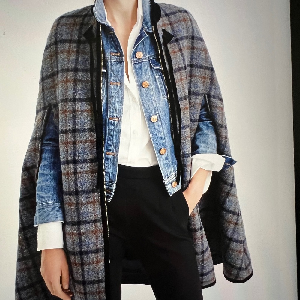 J Crew Collection structured blanket wool zipper cape Size xxs/xs